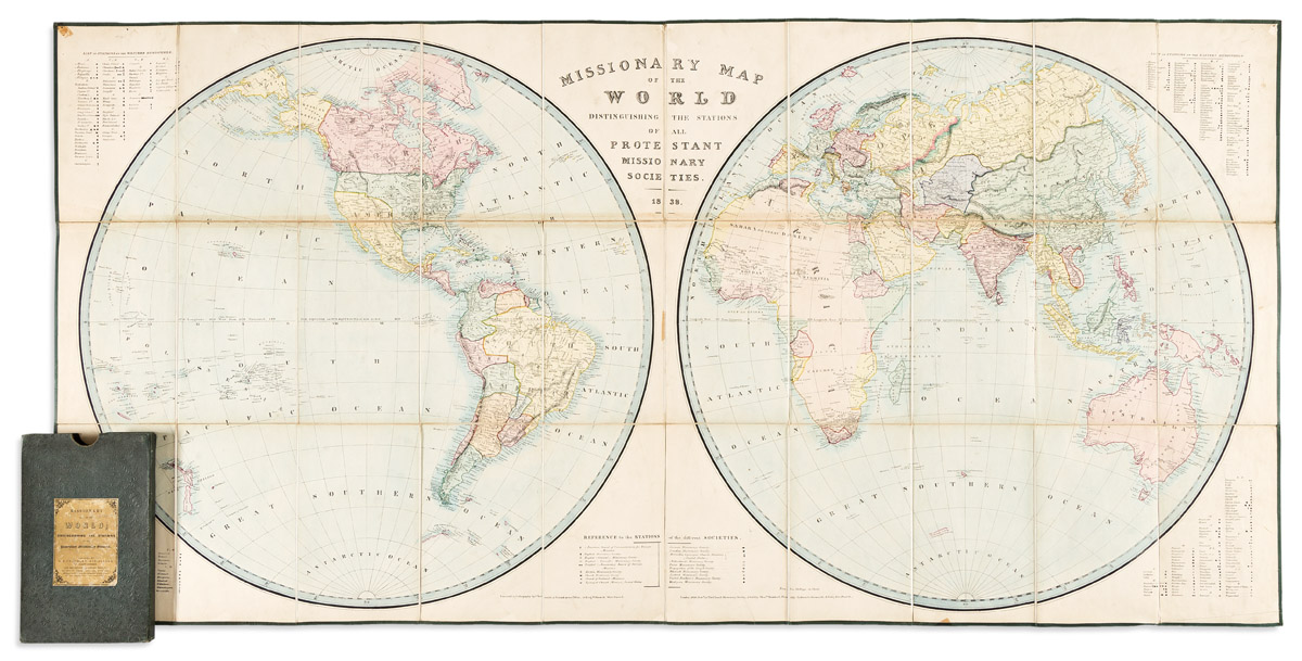 (WORLD.) Joseph Netherclift; for The Church Missionary Society. Missionary Map of the World Distinguishing the Stations